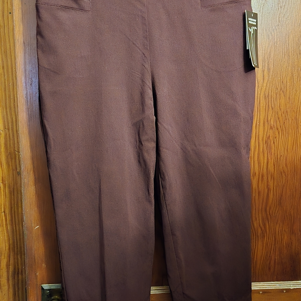 Briggs New York Deep Wine Straight-Leg Pants